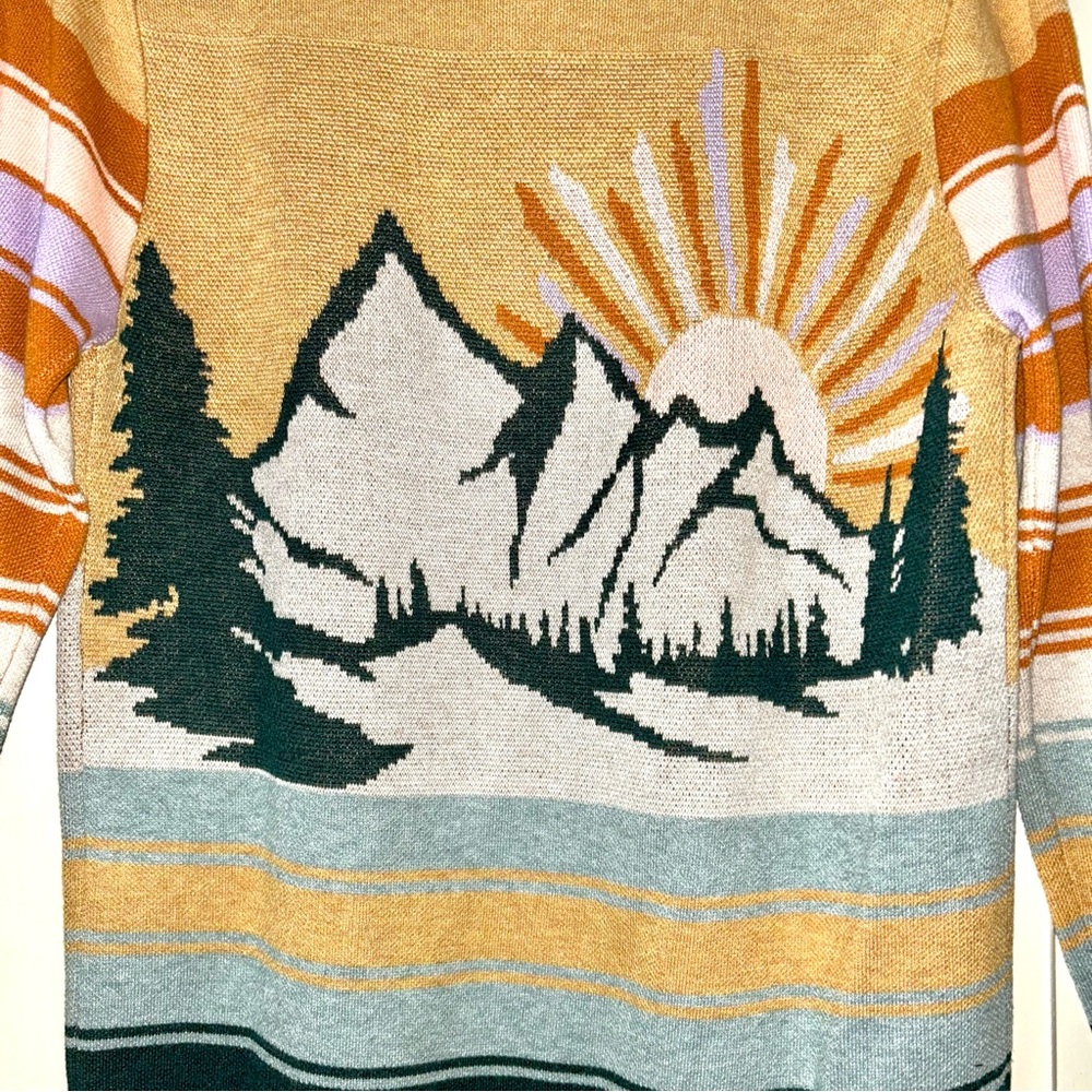 KAVU Hillrose Gold Valley Mountain Sweater Size Small - Picture 6 of 8